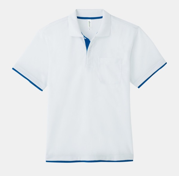 남녀공용 드라이 레이어드 포인트 디자인 카라 티셔츠(주머니有)